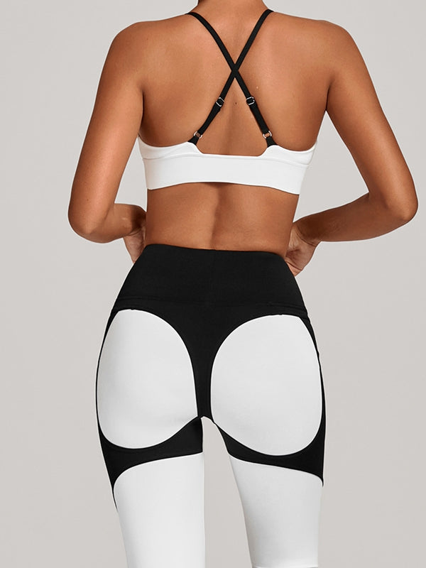 Contrast Color Push Up Tracksuit