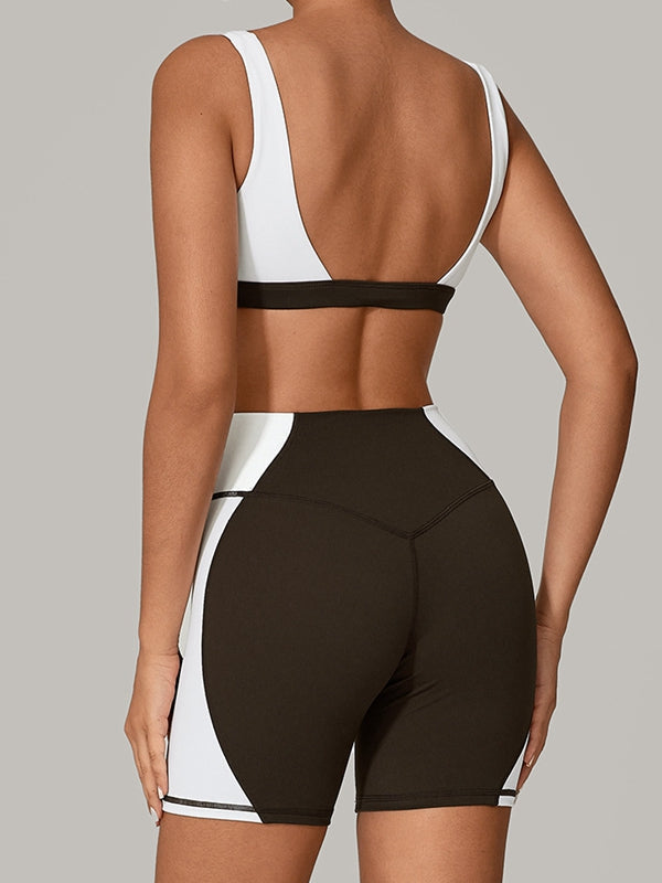 Contrast Color Short Tracksuit
