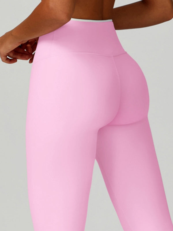 Contrast Color Stripe High-rise Flare Leggings
