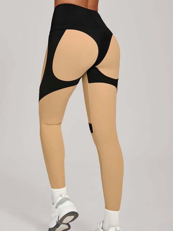 Contrast Color Push Up Yoga Leggings