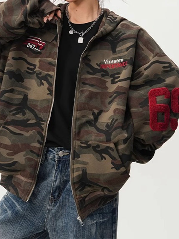 Feamle Pocket Camouflage Hoodie