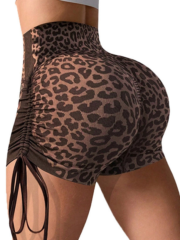 Leopard Print Adjustable Straps Shorts