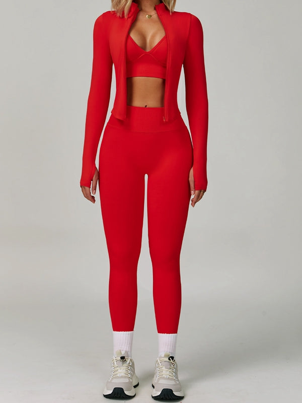 Deep V Back Seamless High-rise Short Tracksuit