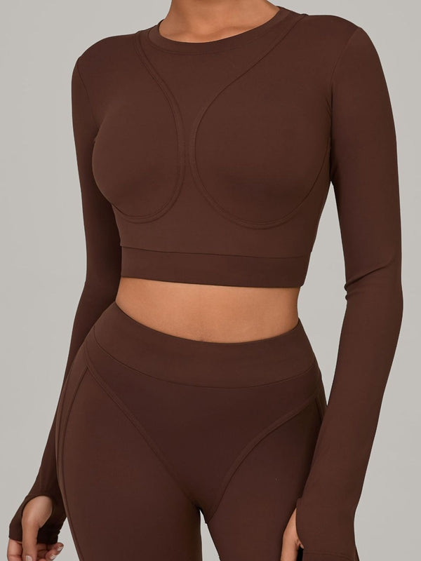 Gather-breasts Thumbhole Long Sleeves