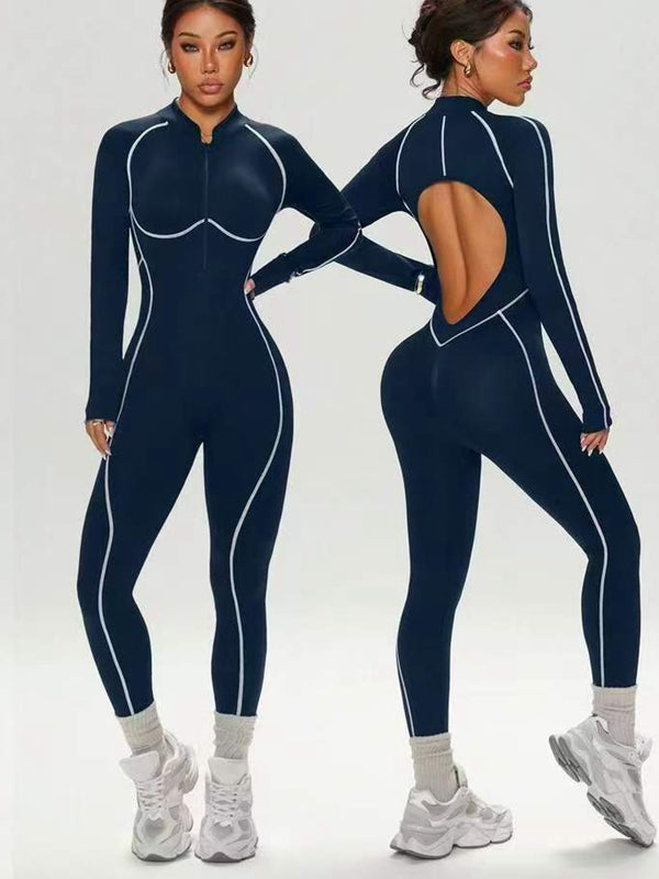 Backless Zipper Jumpsuit