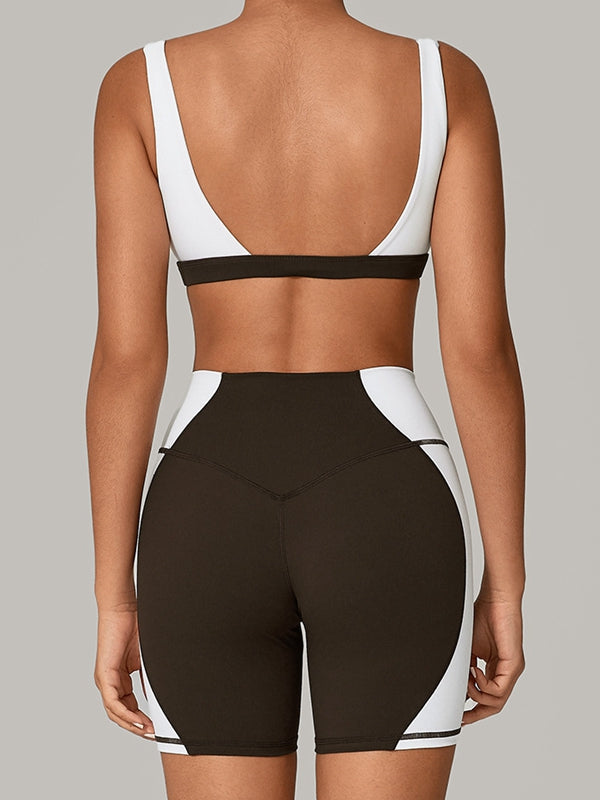 Contrast Color Short Tracksuit