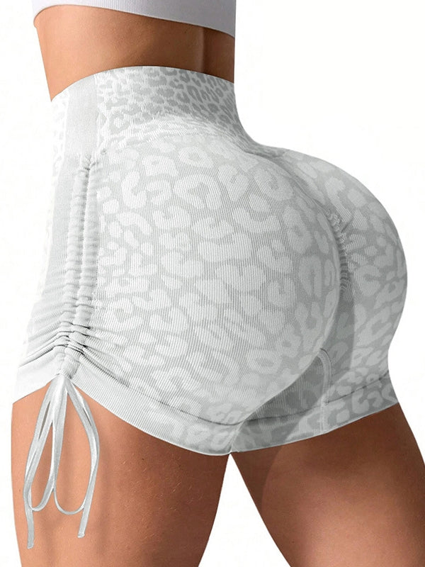 Leopard Print Adjustable Straps Shorts