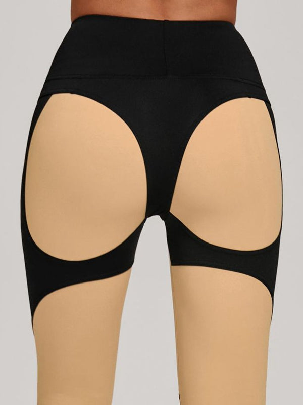 Contrast Color Push Up Yoga Leggings