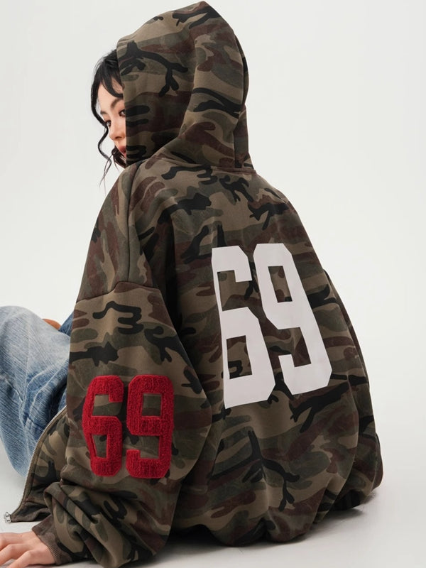 Feamle Pocket Camouflage Hoodie