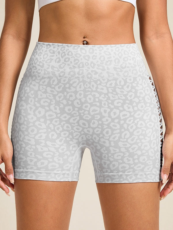 Leopard Print Hollow Out Hot Booty Shorts