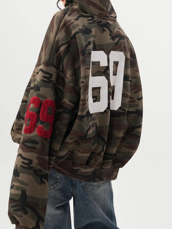 Feamle Pocket Camouflage Hoodie