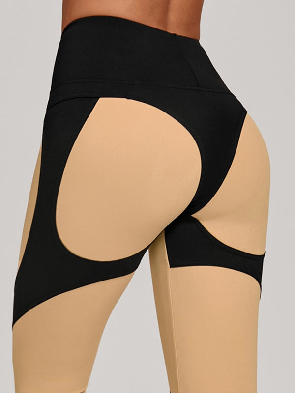 Contrast Color Push Up Yoga Leggings