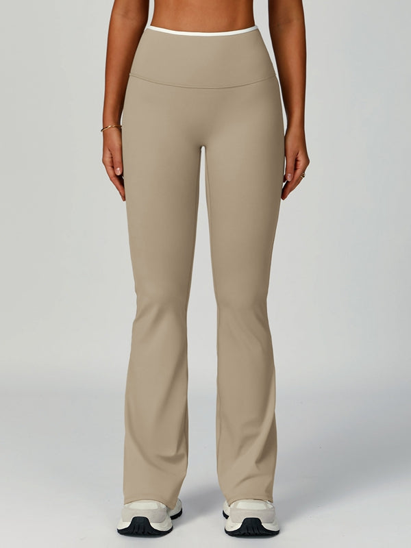Contrast Color Stripe High-rise Flare Leggings