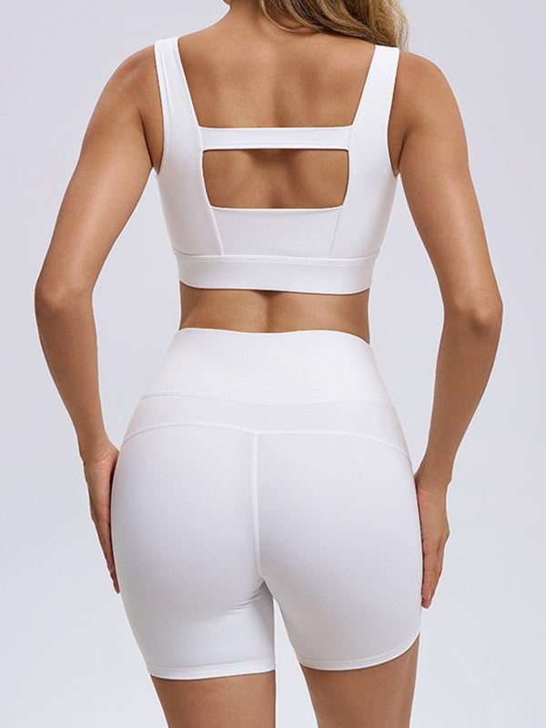 Hollow Out Zipper Short Tracksuit