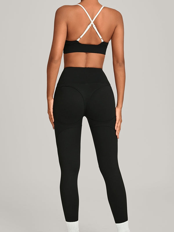 Contrast Color Push Up Tracksuit