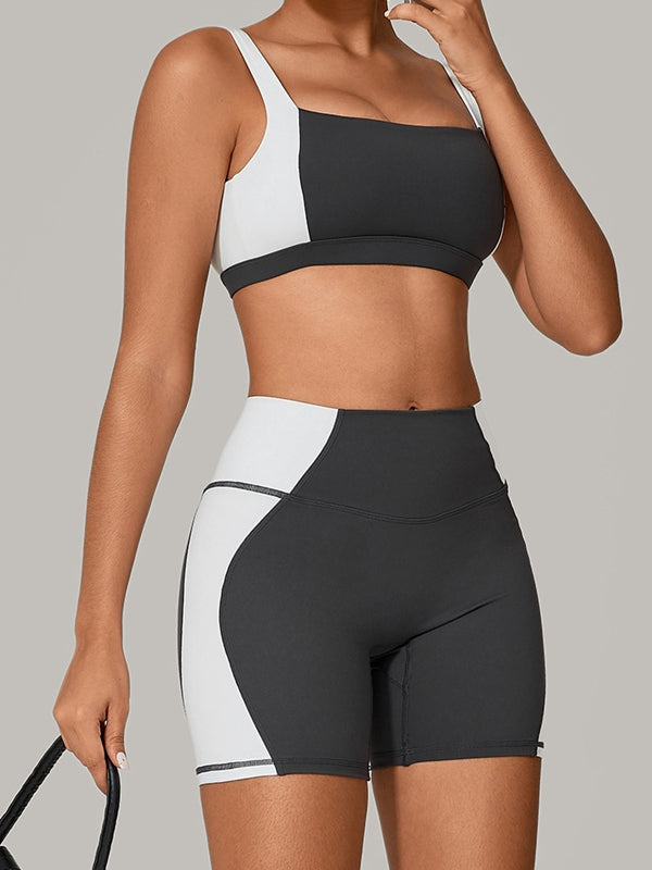 Contrast Color Short Tracksuit