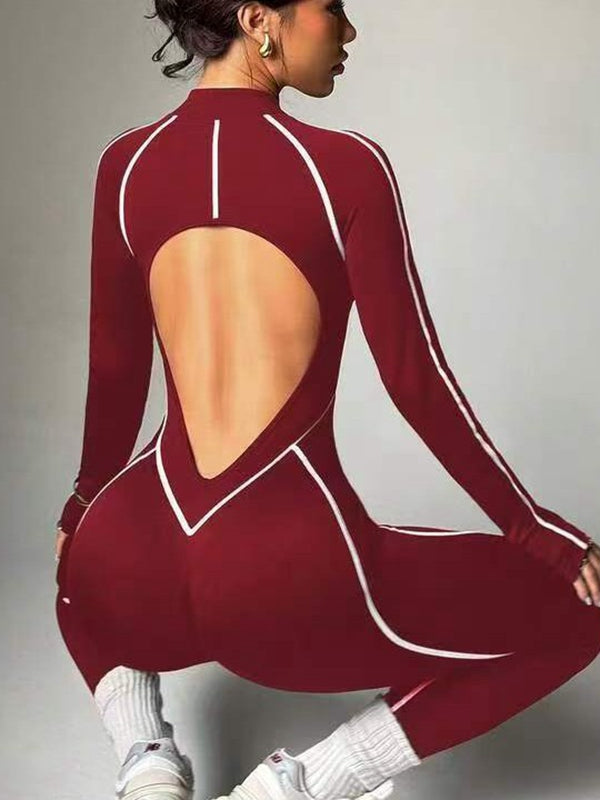 Backless Zipper Jumpsuit