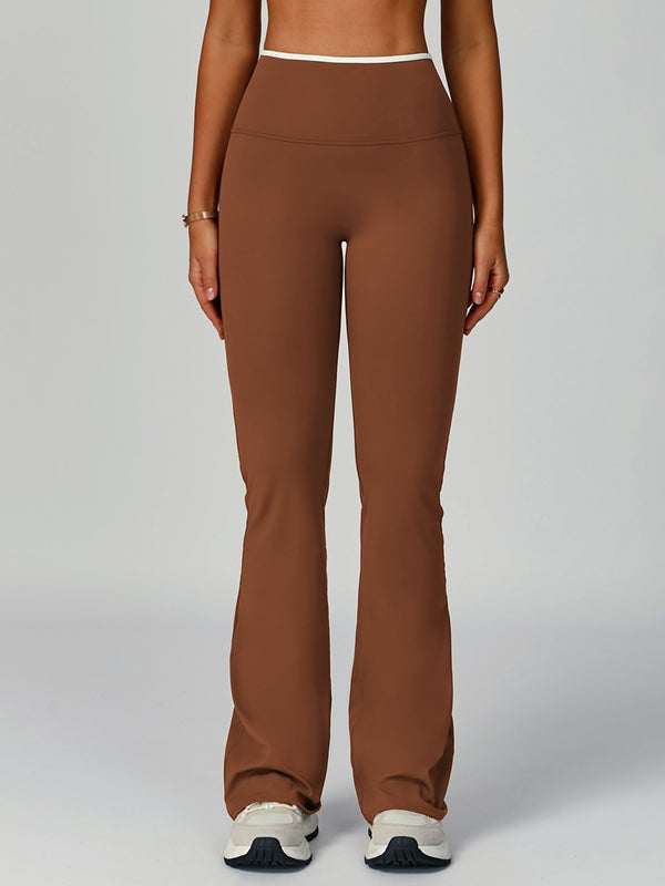 Contrast Color Stripe High-rise Flare Leggings
