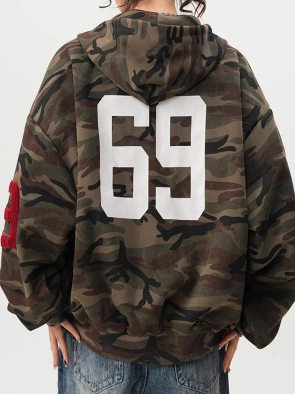 Feamle Pocket Camouflage Hoodie