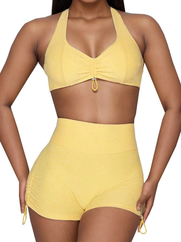 Backless Deep V Back Short Tracksuit