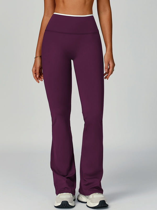 Contrast Color Stripe High-rise Flare Leggings