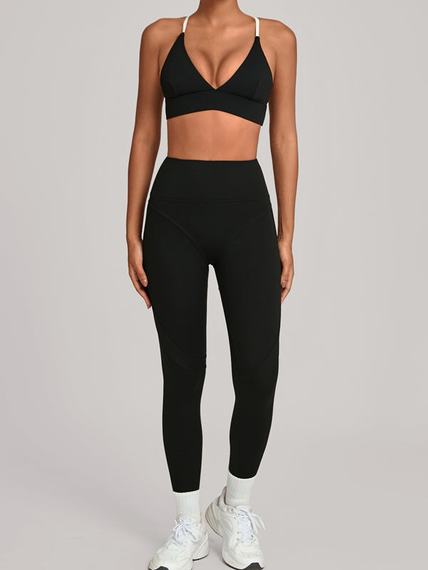 Contrast Color Push Up Tracksuit