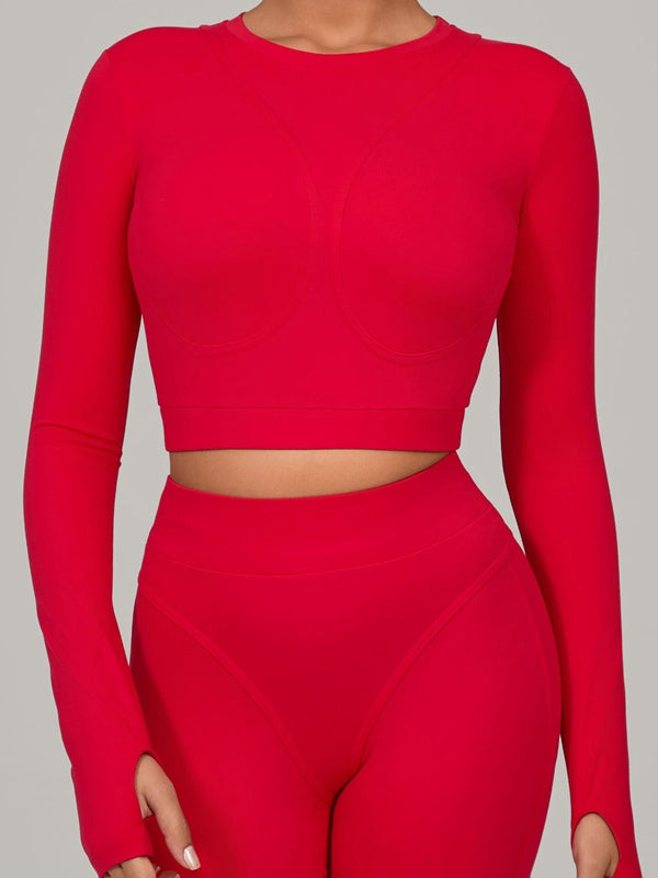 Gather-breasts Thumbhole Long Sleeves