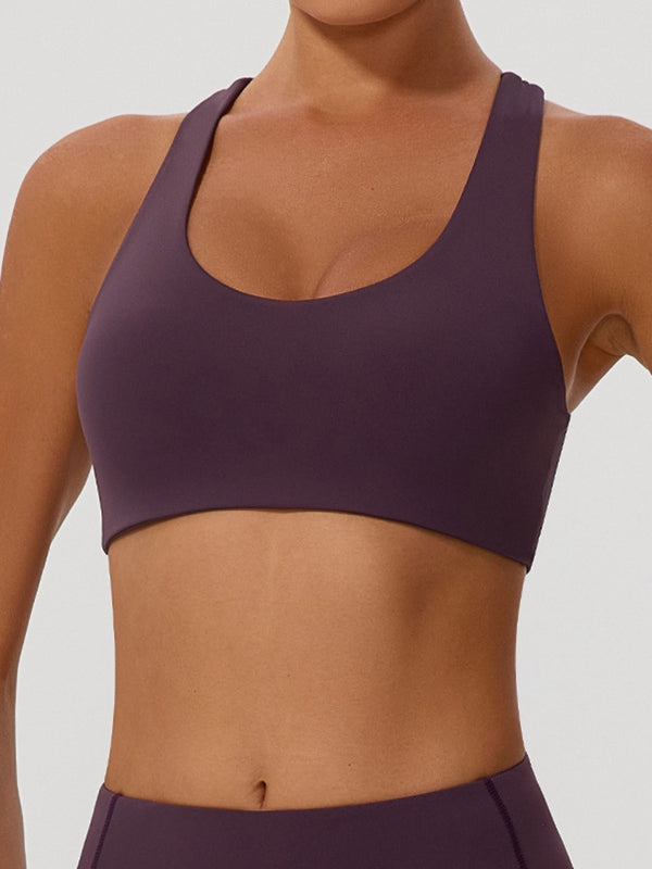 Big Heart Shape Cross Back Sports Bras