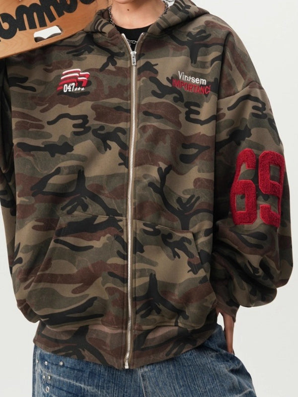 Feamle Pocket Camouflage Hoodie