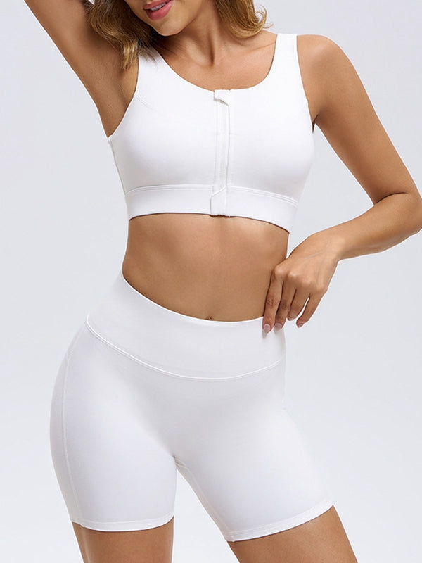 Hollow Out Zipper Short Tracksuit