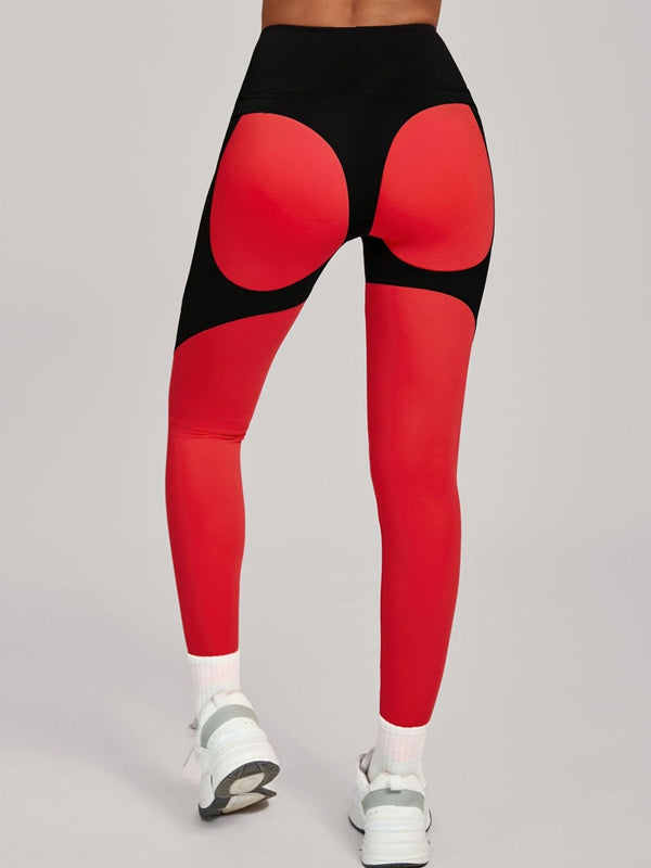 Contrast Color Push Up Yoga Leggings