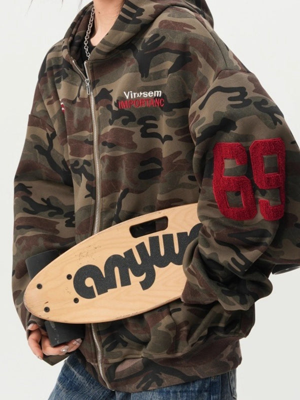 Feamle Pocket Camouflage Hoodie