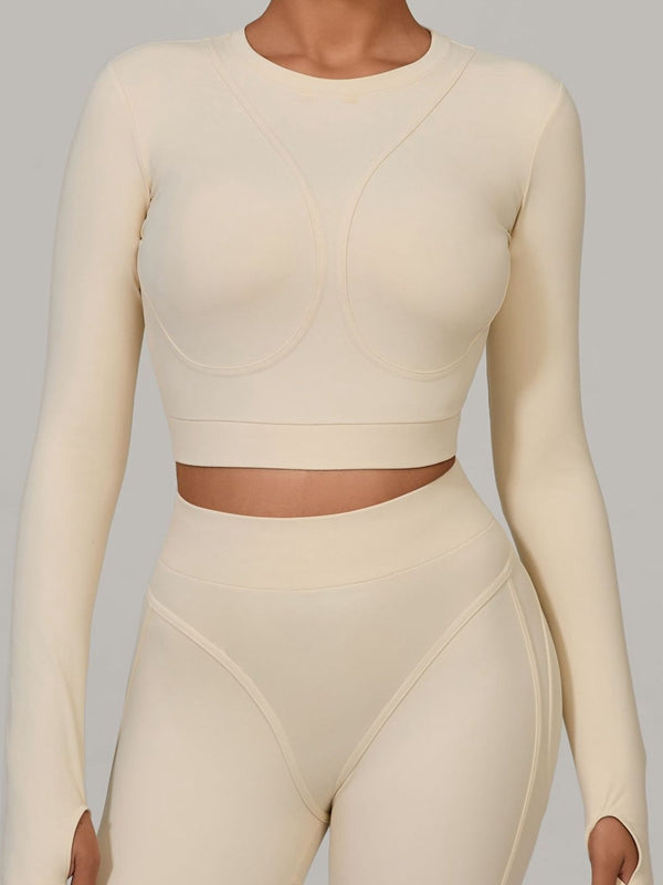 Gather-breasts Thumbhole Long Sleeves