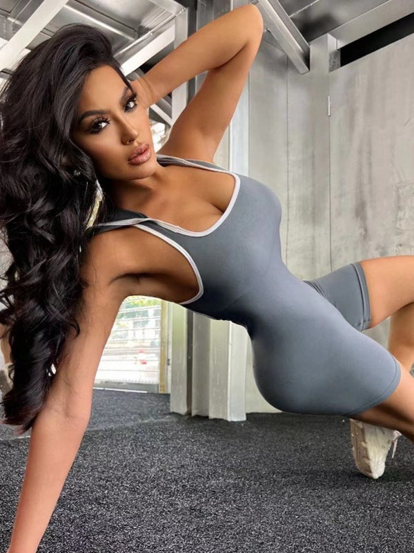 Hooded Hollow Out Scrunch Bum Romper