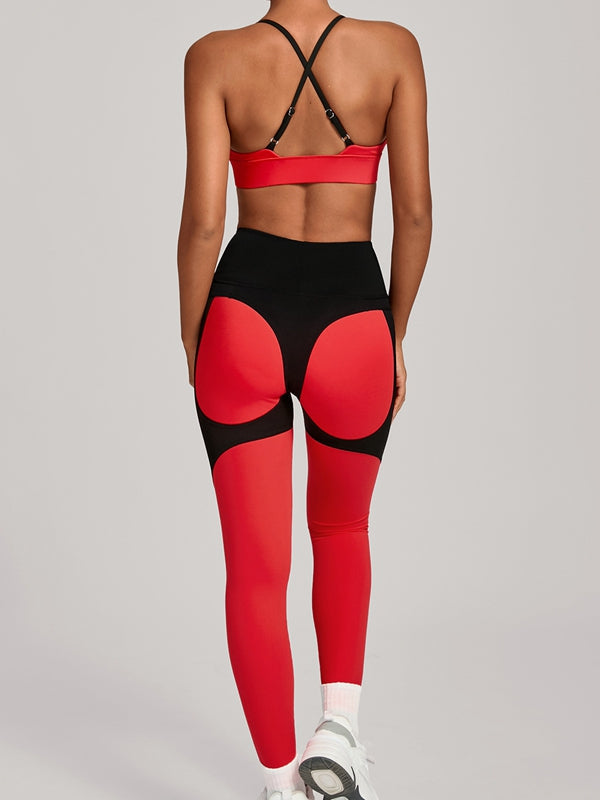 Contrast Color Push Up Tracksuit