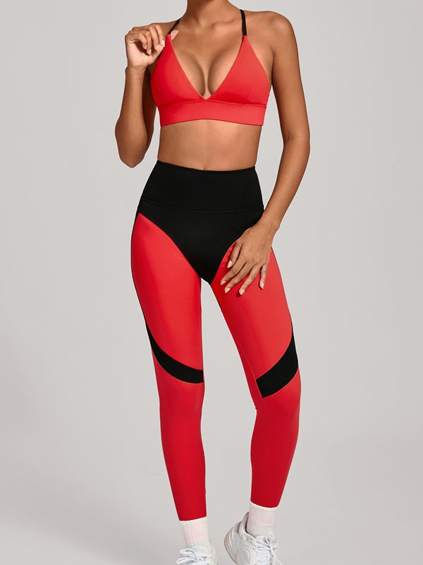 Contrast Color Push Up Tracksuit