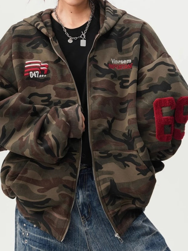 Feamle Pocket Camouflage Hoodie