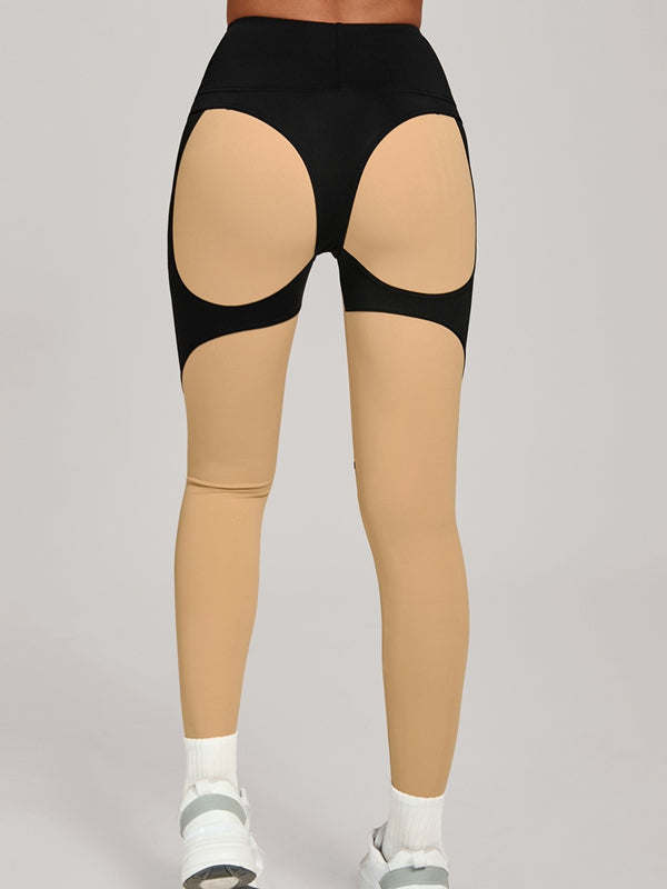 Contrast Color Push Up Yoga Leggings