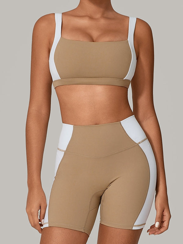 Contrast Color Short Tracksuit