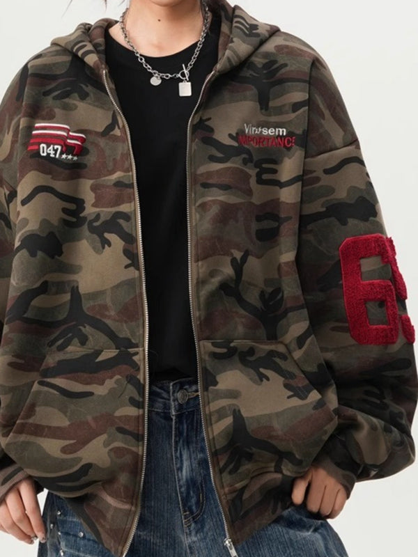 Feamle Pocket Camouflage Hoodie