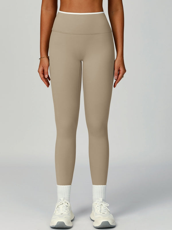 Contrast Color Stripe High-rise Flare Leggings