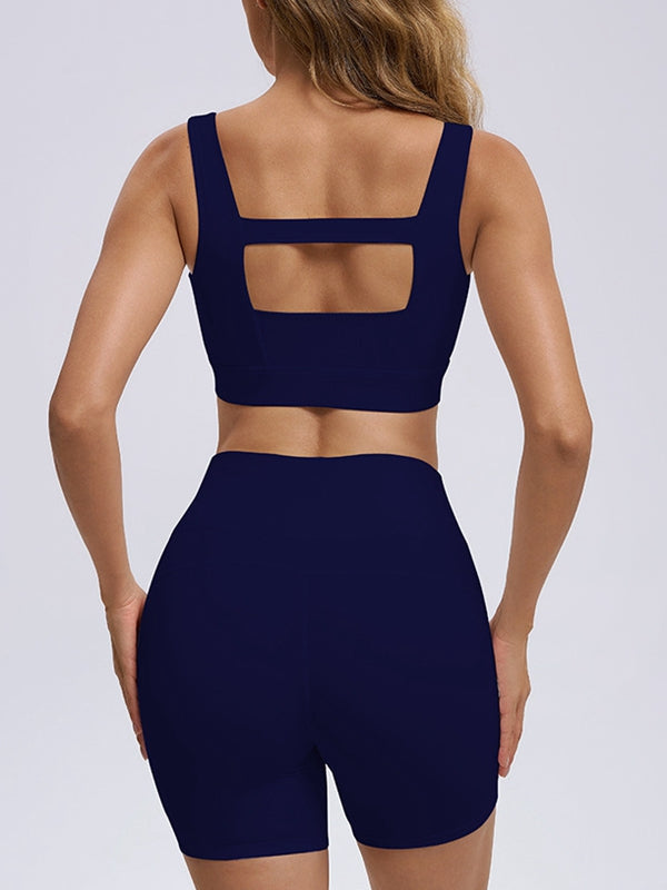 Hollow Out Zipper Short Tracksuit