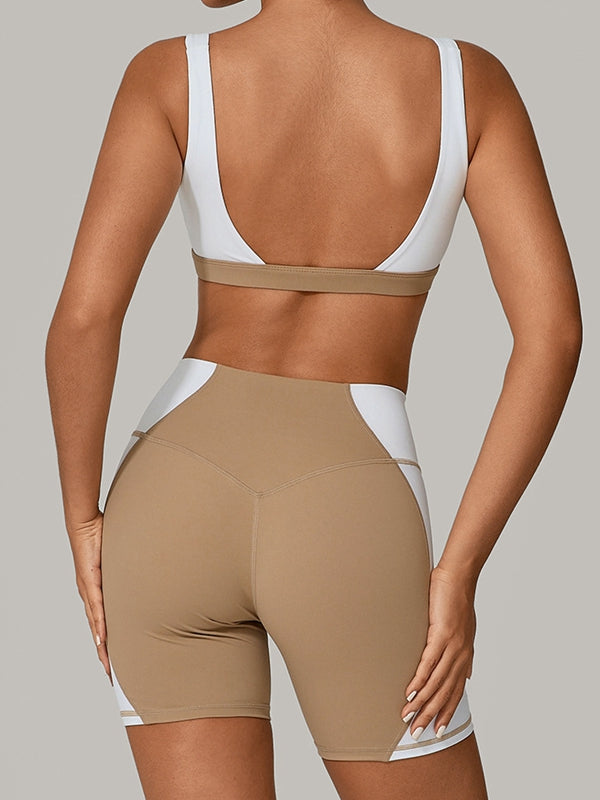 Contrast Color Short Tracksuit